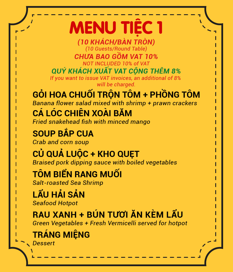 Menu Tiệc 1