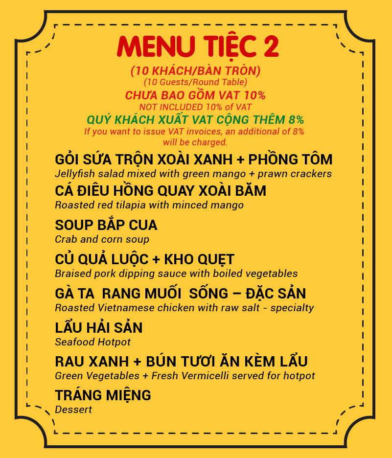 Menu Tiệc 2