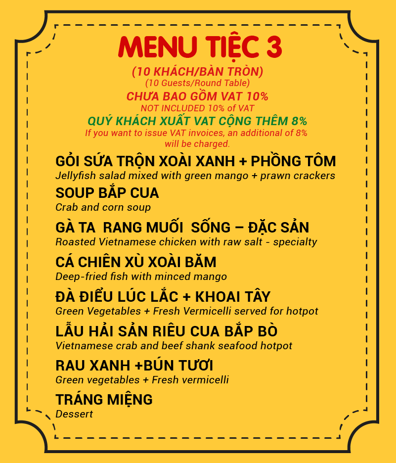 Menu Tiệc 3