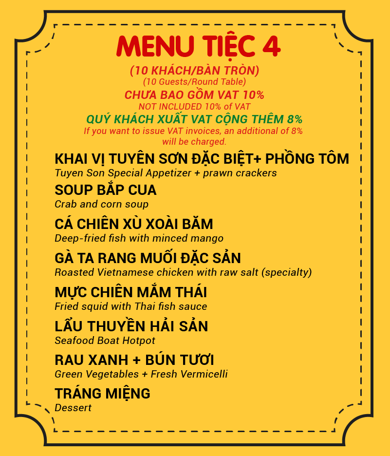 Menu Tiệc 4