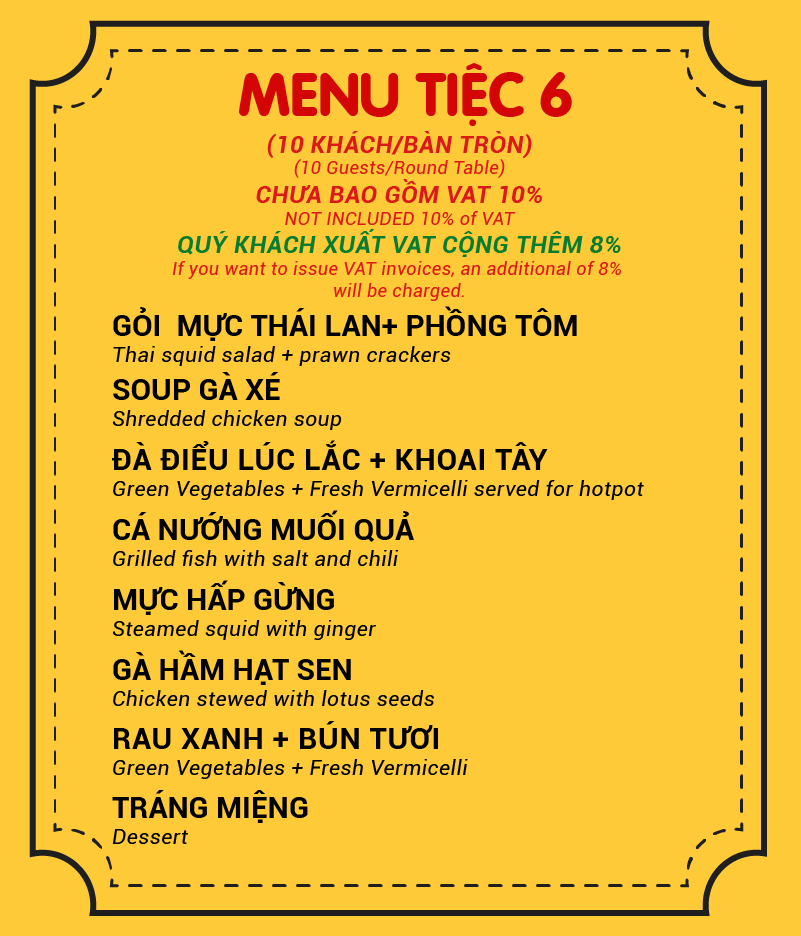 Menu Tiệc 6
