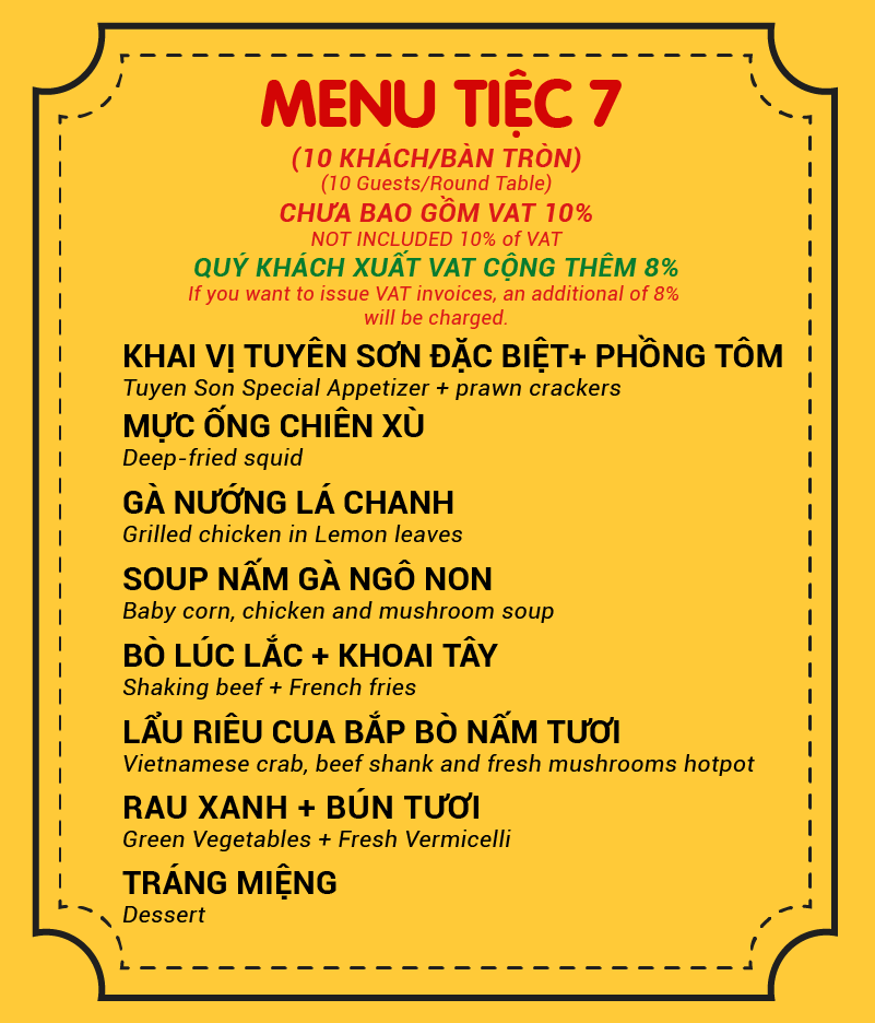 Menu Tiệc 7