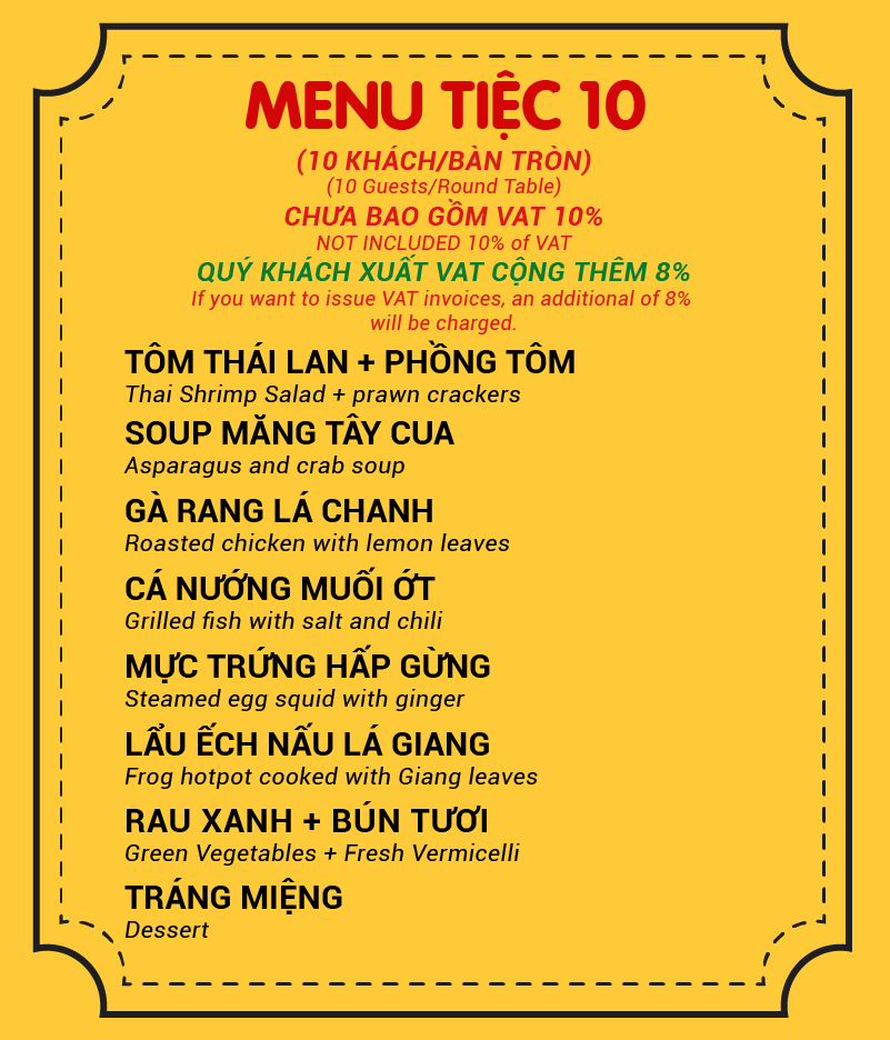 Menu Tiệc 10