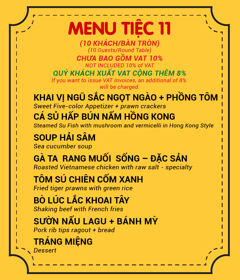 Menu Tiệc 11